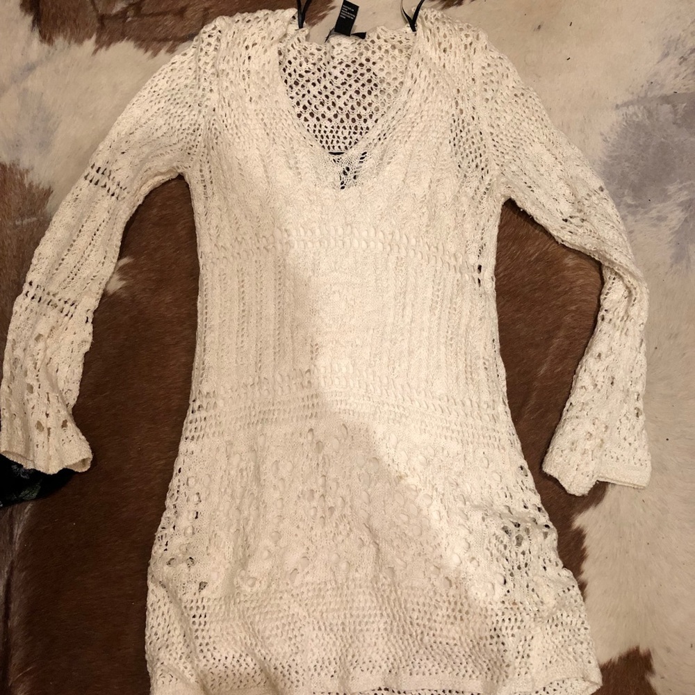 Forever 21 white crochet dress